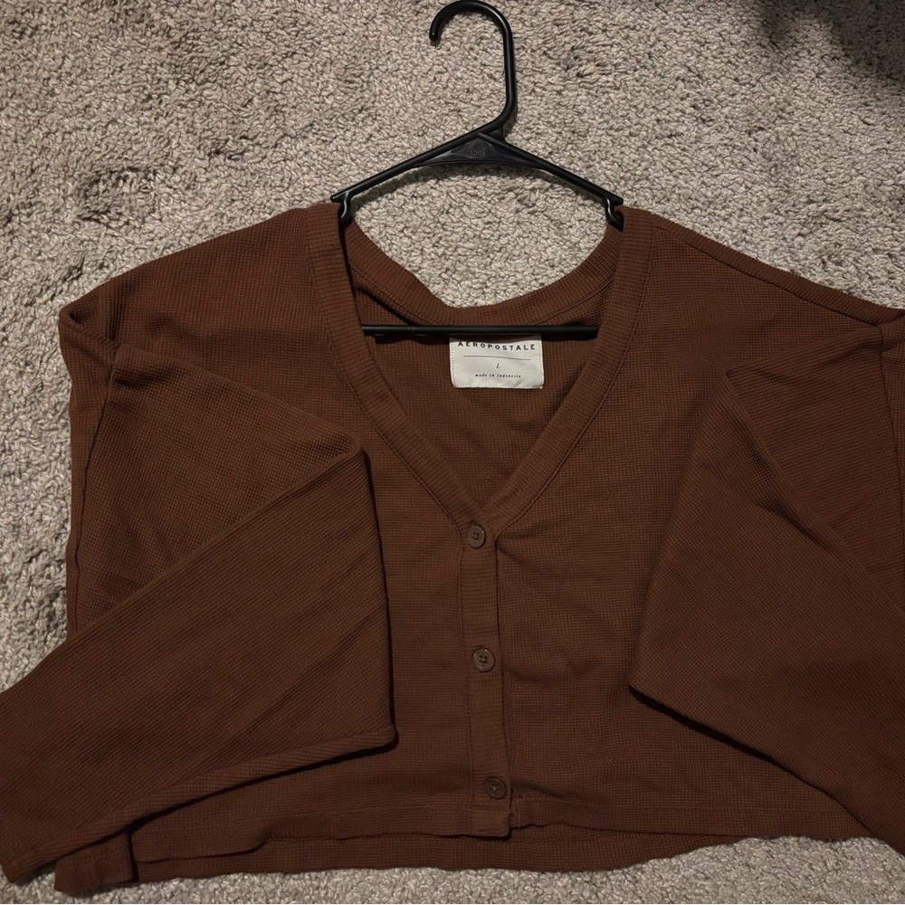 Brown Button-Up Cardigan